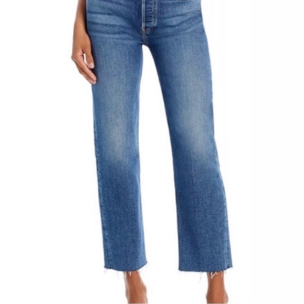 REDONE Women’s Relaxed Crop Blue Denim Cotton Jeans Size 25 & 26